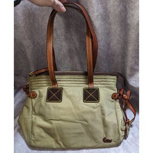 Dooney & Bourke Green Brown And Pink Shoulder Bag